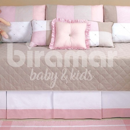 Kit Cama Babá 8 Peças Patch Rosa