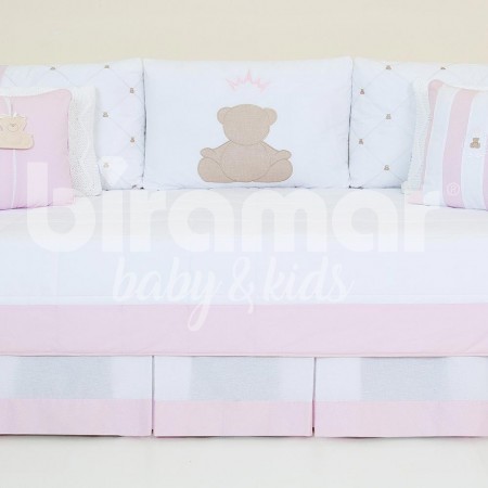 Kit Cama Babá 9 Peças c/ Saia Theodore Rosa