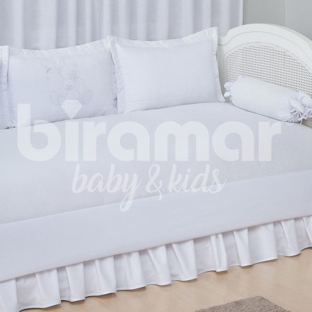 Kit Cama Babá 7 peças com Saia Lollipop Bambino Branco