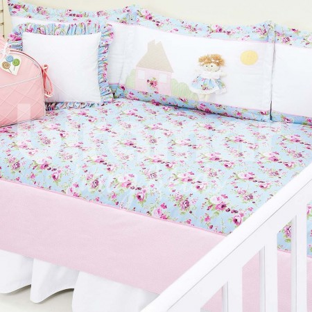 Kit Cama Babá 7 peças Gabi Catarina Turquesa