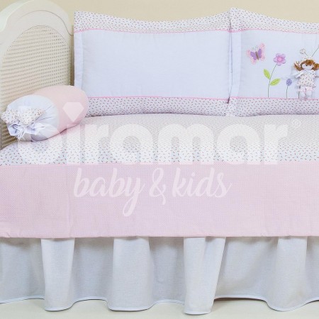 Kit Cama Babá 7 peças Lollipop com Saia Provence Rosa