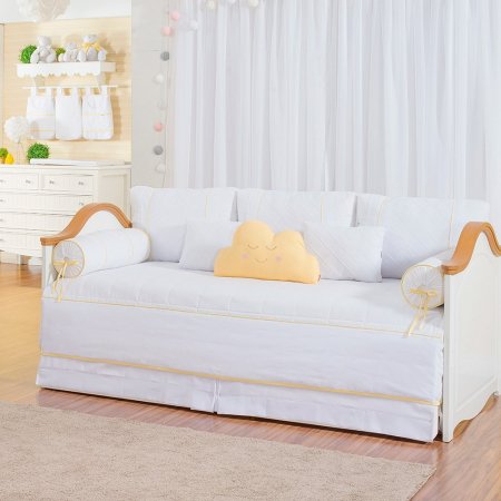 Kit Cama Babá 9 Peças com Saia Lorenza Amarelo