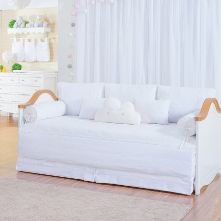 Kit Cama Babá 9 Peças com Saia Lorenza Branco