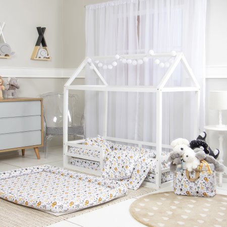 Kit Montessoriano Mini Cama Rolinho 4 Peças Selva (Colchão 1,50 x 0,70)