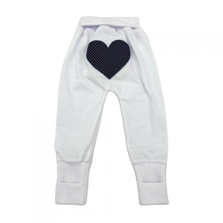 Mijão Pé Reversível para Bebê G - Coração Poá Marinho