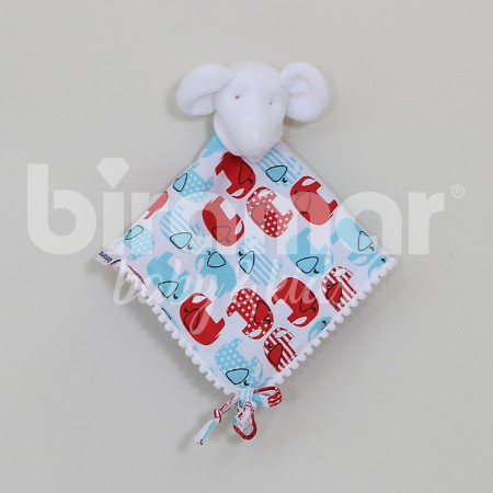 Naninha Malha para Bebê Pompom Elefantinho Azul