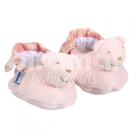 Pantufa para Bebê Estampa Jardim Secreto Arabesco Rosa