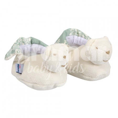 Pantufa para Bebê Estampa Jardim Secreto Arabesco Verde