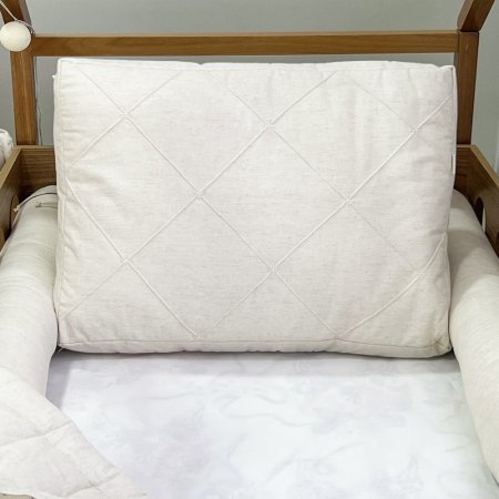 Encosto para Cama Babá e Solteiro Nervurado Linho Bege