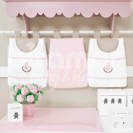 Porta Fraldas para Bebê 3 Peças Chegou uma Princesa Rosa