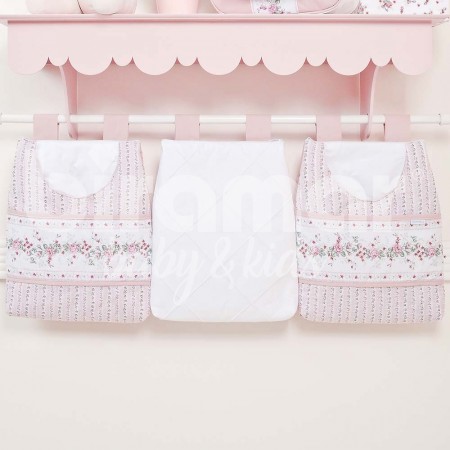 Porta Fraldas para Bebê 3 Peças Petit Rosé