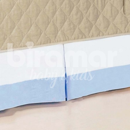 Saia para Berço Barrado 3 Lados Patch Azul