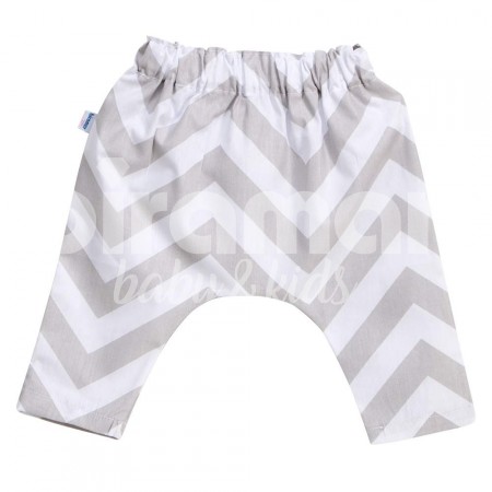 Calça Saruel para Bebê e Kids G - Chevron Cinza