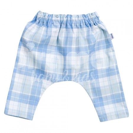 Calça Saruel para Bebê e Kids G - Xadrez Charlie Azul