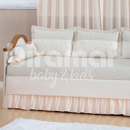 Kit Cama Babá 7 peças com Saia Lollipop II Classic Pérola