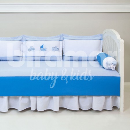 Kit Cama Babá 7 peças Lollipop com Saia Urbano Azul