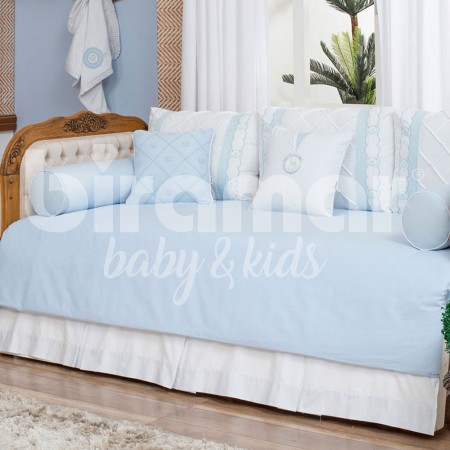 Kit Cama Babá 9 Peças com Saia Deville Azul