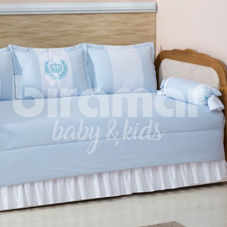 Kit Cama Babá 7 peças com Saia Lollipop II Coroinha Azul