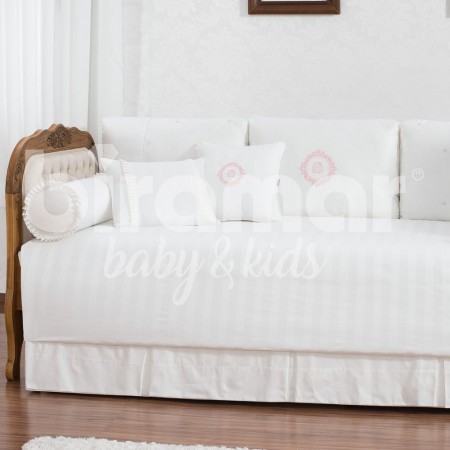 Kit Cama Babá 9 Peças com Saia Vineyard Rosa 