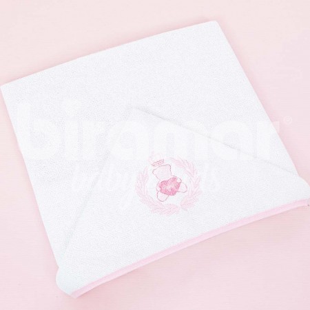 Toalha de Banho para Bebê Felpuda Revestida Lollipop Princess Rosa