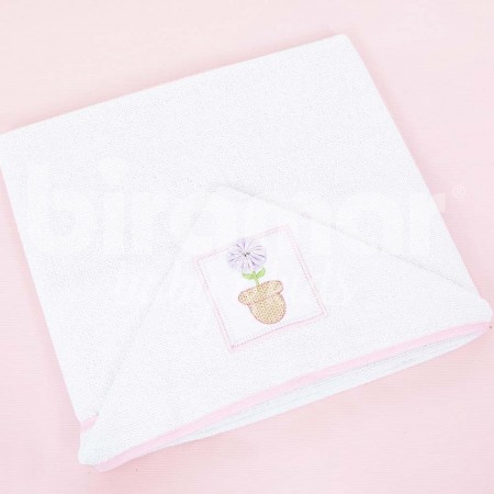 Toalha de Banho para Bebê Felpuda Revestida Lollipop Provence Rosa