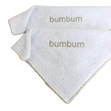 Toalhinha Bumbum 2 Peças Branco / Bege