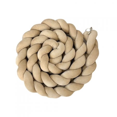 Trança Protetora de Berço e Cama Plush Bege