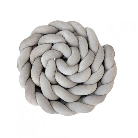 Trança Protetora de Berço e Cama Plush Cinza