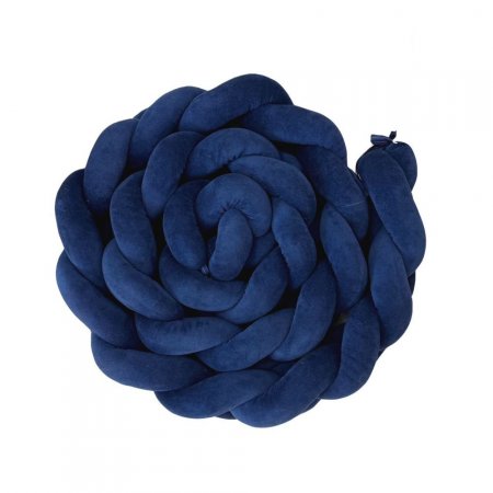 Trança Protetora de Berço e Cama Plush Marinho