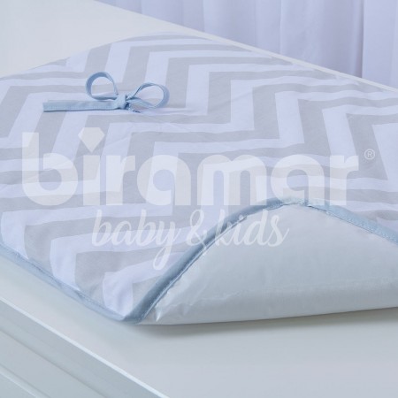Trocador para Bebê Portátil Estampado Chevron Azul