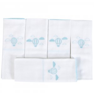 Conjunto 5 Fraldas para Bebê Cremer Luxo Antônio Azul