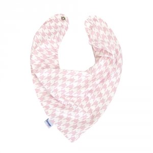 Babador Bandana para Bebê Pied Poule Rosa