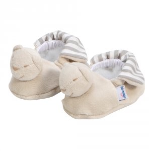 Pantufa para Bebê Estampa Listrado Cinza