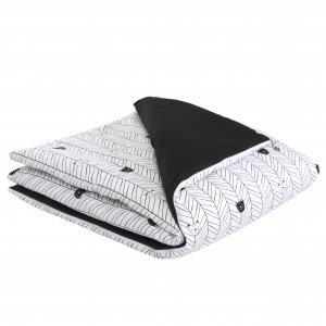 Edredom de Mini Cama Dupla Face e Duvet Estampa Aisha Preto