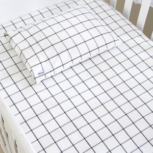 Lençol para Mini Cama 2 Peças Estampado Boston Preto  - Lençol c/ Elástico e Fronha