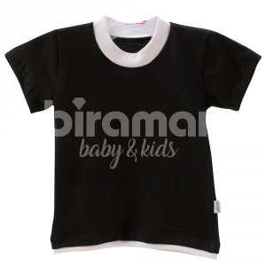 Camiseta para Bebê e Kids Manga Curta P - Preto