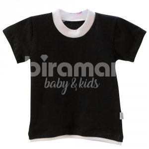 Camiseta para Bebê e Kids Manga Curta G - Preto