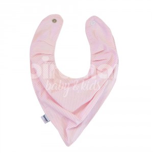 Babador Bandana para Bebê Listrado Rosa