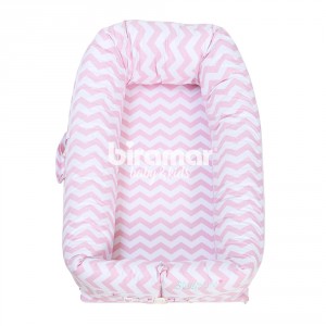 Bercinho Portátil Ninho para Bebê Sleep UM Master Soho Chevron Rosa