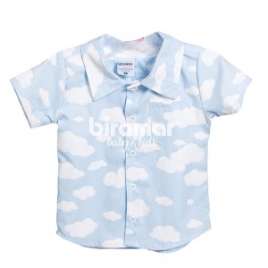 Camisa para Bebê e Kids P Nuvem Azul