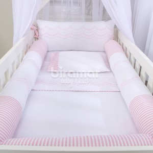 Kit de Berço Rolinho 7 Peças Firenze Rosa