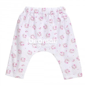 Calça Saruel para Bebê e Kids GG - Floral  Rosa