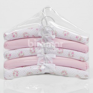 Cabides para Bebê 5 Peças Floral  Rosa