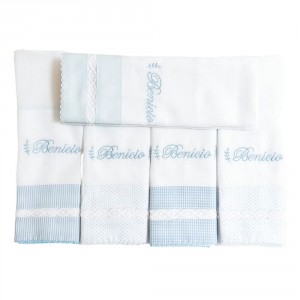 Conjunto 5 Fraldas para Bebê Cremer La Vinci Azul Personalizado