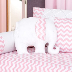 Almofada para Bebê Elefante Soho Chevron Rosa