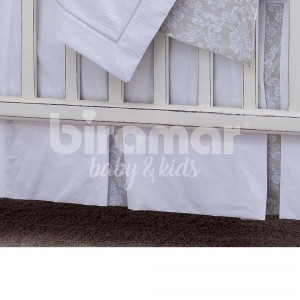 Babado de Berço Damask Branco