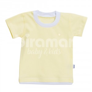 Camiseta para Bebê e Kids Manga Curta M - Amarelo