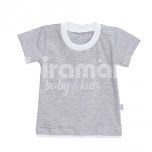 Camiseta para Bebê e Kids Manga Curta M - Cinza