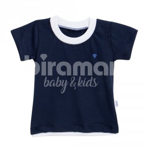 Camiseta para Bebê e Kids Manga Curta M - Marinho