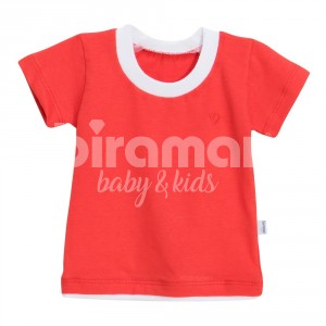 Camiseta para Bebê e Kids Manga Curta P - Vermelho